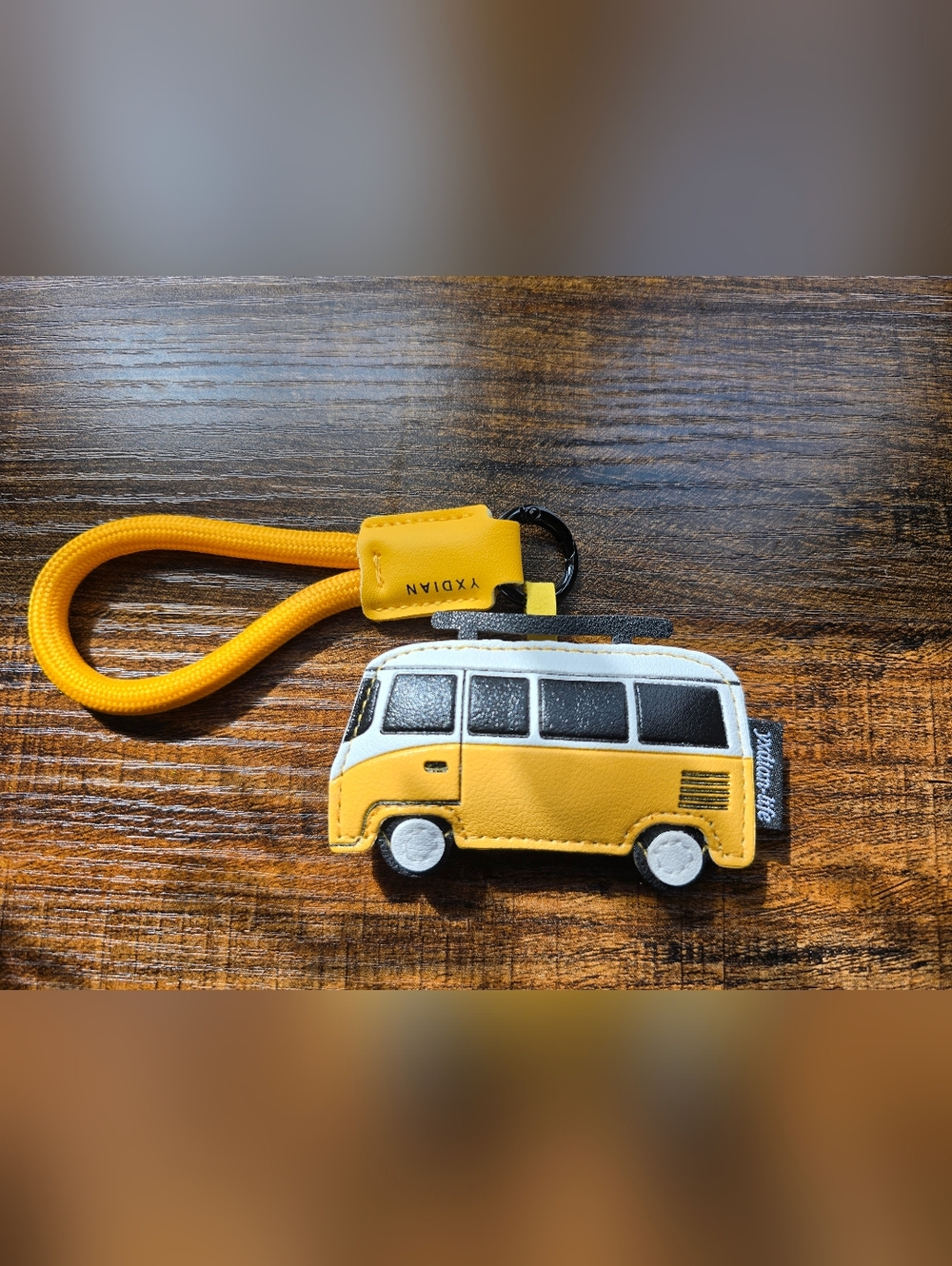 Yellow Camper Van Keychain/Bag Charm